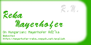 reka mayerhofer business card